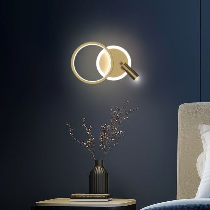LED Nástěnné bodové svítidlo MONET LED/15W/230V zlatá