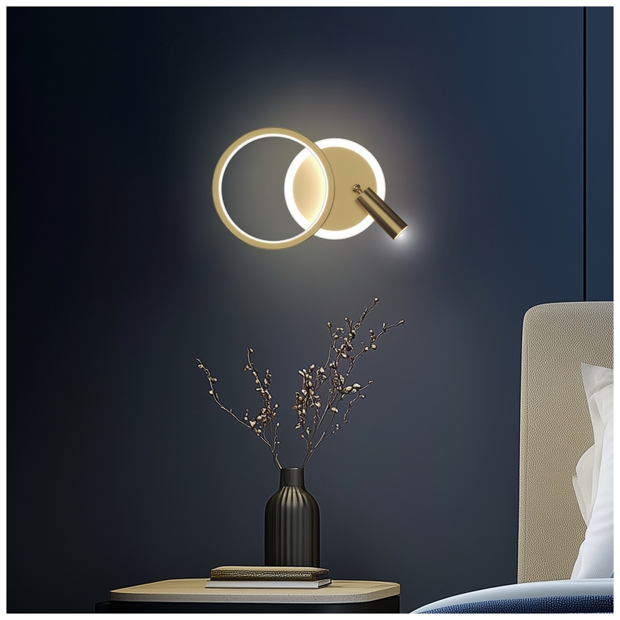 LED Nástěnné bodové svítidlo MONET LED/15W/230V zlatá