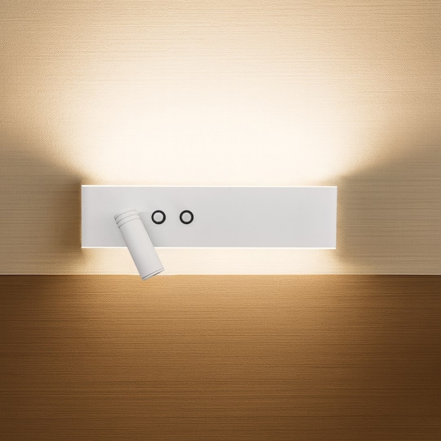 LED Nástěnné bodové svítidlo RESORT LED/10W/230V + LED/3W bílá levá