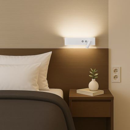 LED Nástěnné bodové svítidlo RESORT LED/10W/230V + LED/3W bílá pravá