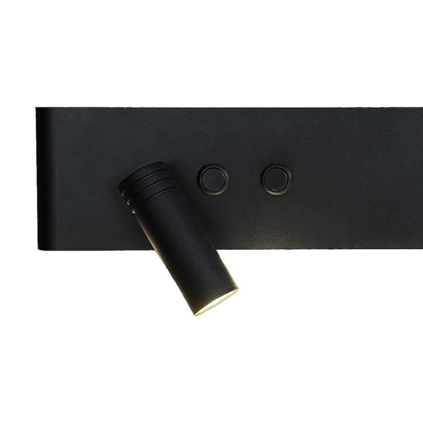 LED Nástěnné bodové svítidlo RESORT LED/10W/230V + LED/3W černá levá