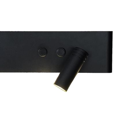 LED Nástěnné bodové svítidlo RESORT LED/10W/230V + LED/3W černá pravá