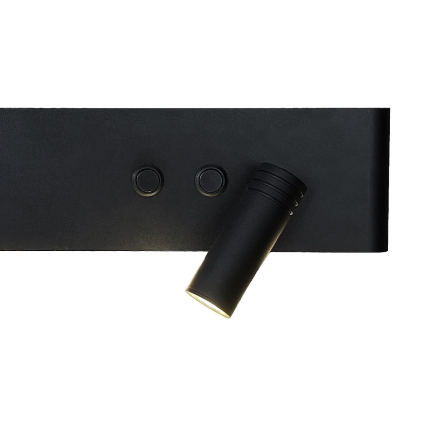 LED Nástěnné bodové svítidlo RESORT LED/10W/230V + LED/3W černá pravá