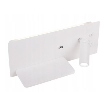 LED Nástěnné bodové svítidlo s nabíječkou OLLY LED/4W+LED/3W/230V