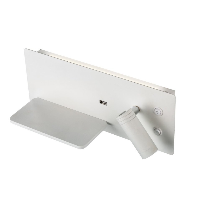 LED Nástěnné bodové svítidlo s nabíječkou OLLY LED/4W+LED/3W/230V