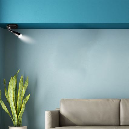 LED Nástěnné bodové svítidlo s vypínačem LED/4,5W/230V 3000K černá