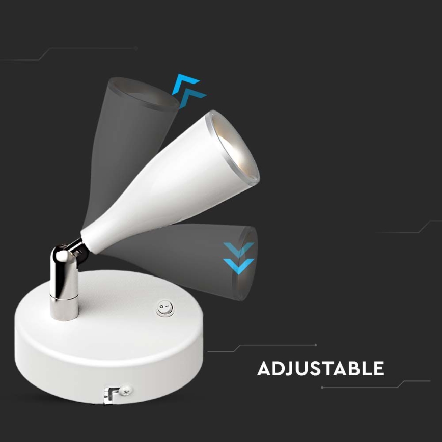 LED Nástěnné bodové svítidlo s vypínačem LED/4,5W/230V 4000K bílá