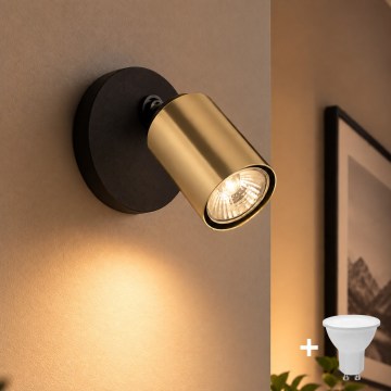 LED Nástěnné bodové svítidlo TOP 1xGU10/10W/230V černá/zlatá