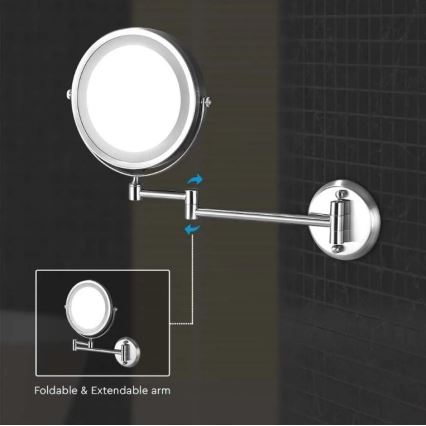 LED Nástěnné kosmetické zrcátko LED/3W/6V 4xAA IP44
