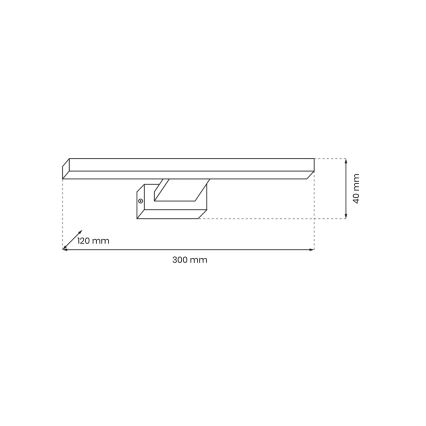 LED Nástěnné koupelnové svítidlo SHINE LED/7W/230V 300x120 IP44