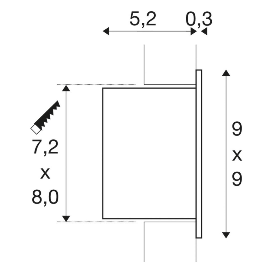 LED Nástěnné schodišťové svítidlo FRAME CURVE LED/3,1W/230V