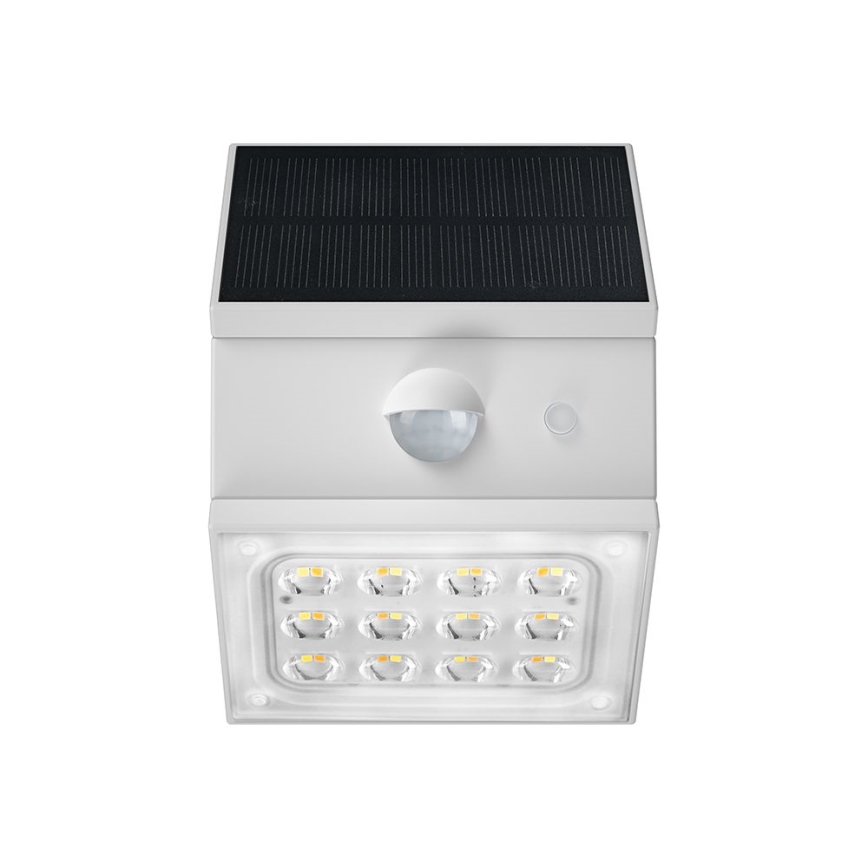 LED Nástěnné solární svítidlo se senzorem LED/2,5W/3,7V 3000/4000/6000K IP65 1200 mAh bílá