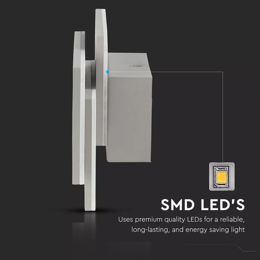 LED Nástěnné svítidlo 3xLED/12W/100-240V šedá