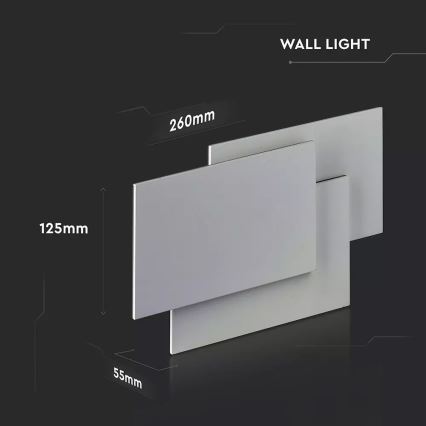 LED Nástěnné svítidlo 3xLED/12W/100-240V šedá