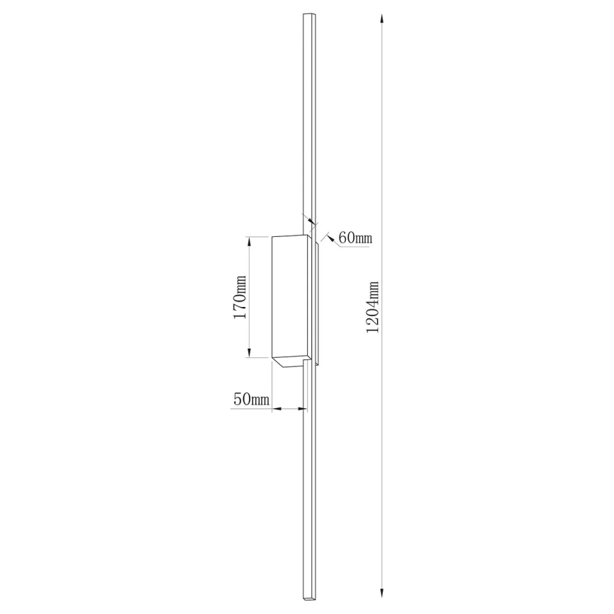 LED Nástěnné svítidlo AISHA LED/20W/230V 4000K 120 cm černá