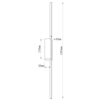 LED Nástěnné svítidlo AISHA LED/20W/230V 4000K 120 cm zlatá