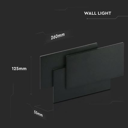 LED Nástěnné svítidlo LED/12W/230V 3000K černá