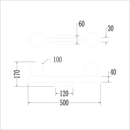 LED Nástěnné svítidlo MAGNET LED/13W/230V + 2xG9/60W 3000/4000K černá