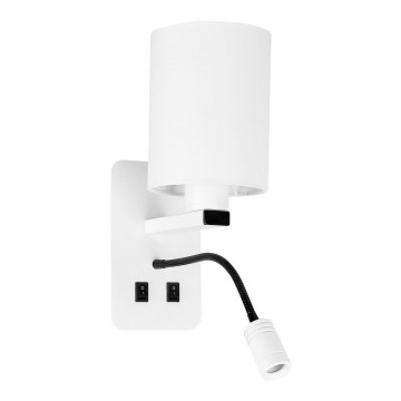 LED Nástěnné svítidlo MAGNUM 1xE27/40W/230V + LED/3W bílá