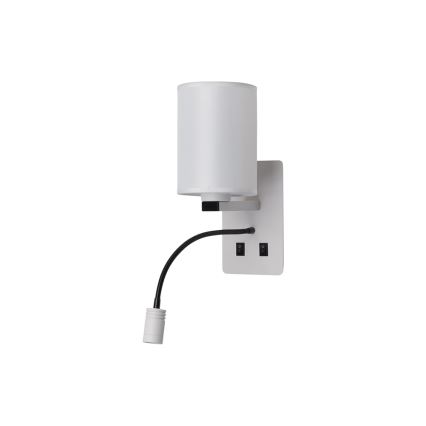 LED Nástěnné svítidlo MAGNUM 1xE27/40W/230V + LED/3W bílá