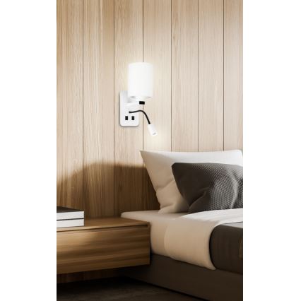 LED Nástěnné svítidlo MAGNUM 1xE27/40W/230V + LED/3W bílá