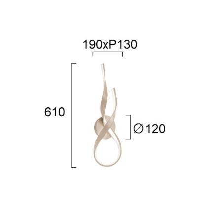 LED Nástěnné svítidlo RIBBON LED/21W/230V béžová