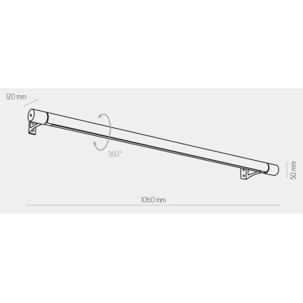 LED Nástěnné svítidlo ROLLO LED/30W/230V dřevo