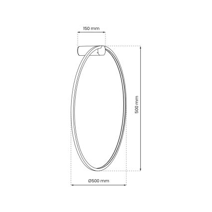 LED Nástěnné svítidlo SATURNO LED/25W/230V pr. 50 cm IP44 antracit