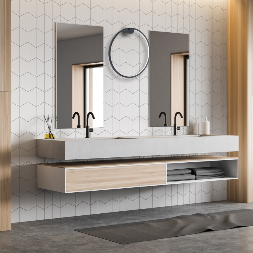 LED Nástěnné svítidlo SATURNO LED/25W/230V pr. 50 cm IP44 černá