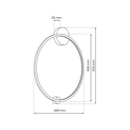 LED Nástěnné svítidlo SATURNO LED/25W/230V pr. 50 cm IP44 černá