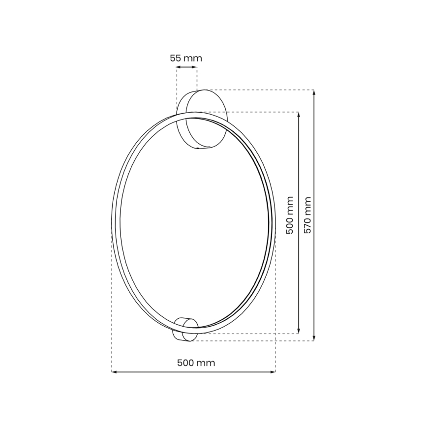 LED Nástěnné svítidlo SATURNO LED/25W/230V pr. 50 cm IP44 černá