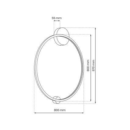 LED Nástěnné svítidlo SATURNO LED/46W/230V pr. 80 cm IP44 antracit