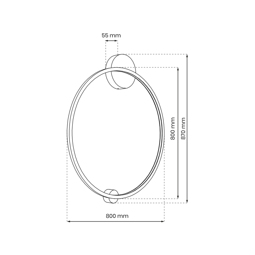 LED Nástěnné svítidlo SATURNO LED/46W/230V pr. 80 cm IP44 antracit