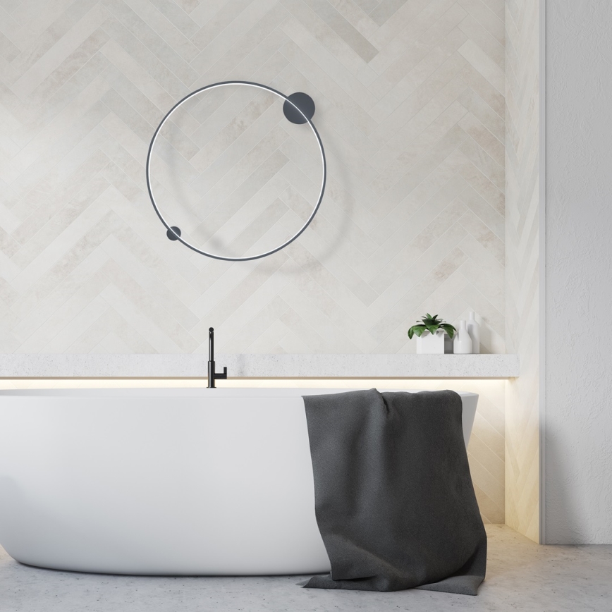 LED Nástěnné svítidlo SATURNO LED/46W/230V pr. 80 cm IP44 černá