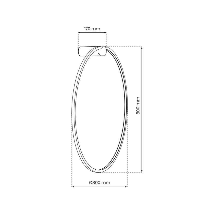 LED Nástěnné svítidlo SATURNO LED/46W/230V pr. 80 cm IP44 zlatá