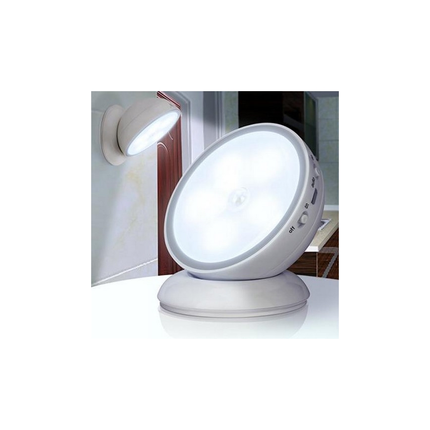 LED Nástěnné svítidlo se senzorem 5xLED/1W/4,5V 6000K