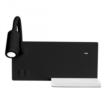 LED Nástěnné svítidlo SHELF LED/4W+LED/5W+LED/2W/230V černá