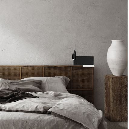 LED Nástěnné svítidlo SHELF LED/4W+LED/5W+LED/2W/230V černá