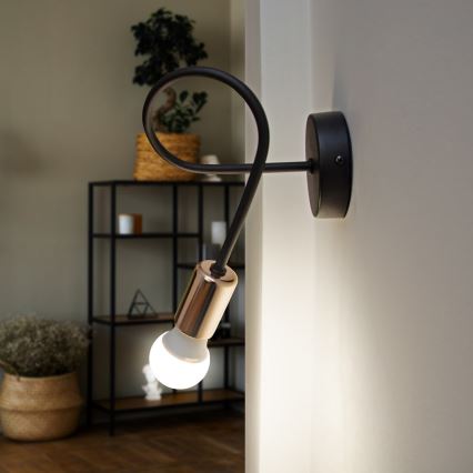 LED Nástěnné svítidlo TUBE 1xE27/15W/230V černá