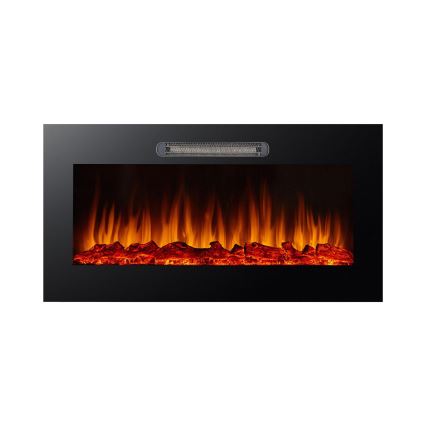 LED Nástěnný elektrický krb s topením LED/2000W/230V 48x91 cm + dálkové ovládání