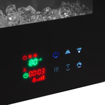 LED Nástěnný elektrický krb s topením LED/2000W/230V 48x91 cm + dálkové ovládání