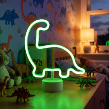 LED Neonová stolní dekorace LED/2W/3xAA USB dinosaur