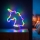 LED Neonová stolní dekorace LED/2W/3xAA USB jednorožec