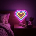 LED Neonová stolní dekorace LED/2W/3xAA USB srdce