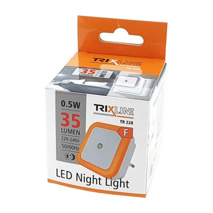 LED Noční světlo se senzorem LED/0,5W/230V oranžová