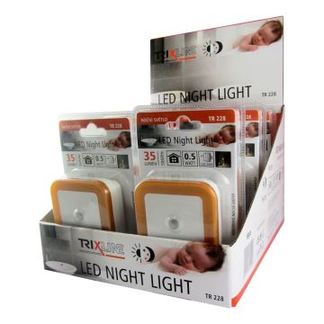 LED Noční světlo se senzorem LED/0,5W/230V oranžová