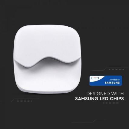 LED Noční světlo se senzorem SAMSUNG CHIP LED/0,5W/230V 60mm 3000K hranatý