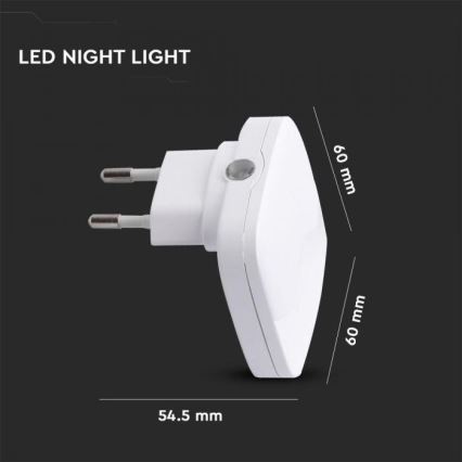 LED Noční světlo se senzorem SAMSUNG CHIP LED/0,5W/230V 60mm 3000K hranatý