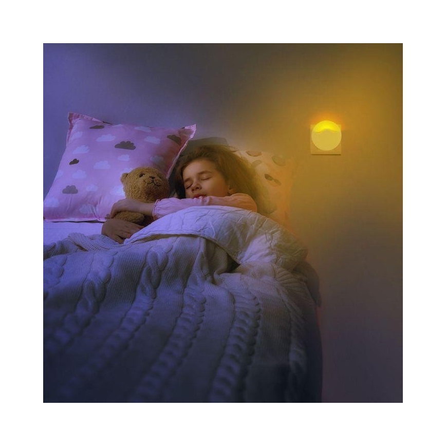 LED Noční světlo se senzorem SAMSUNG CHIP LED/0,5W/230V 60mm 4000K kulatý
