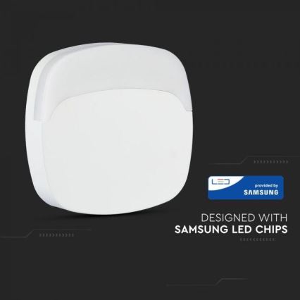 LED Noční světlo se senzorem SAMSUNG CHIP LED/0,5W/230V 65mm 4000K hranatý